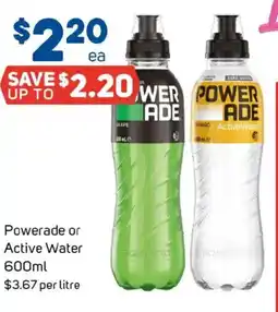 Foodland Powerade or active water offer