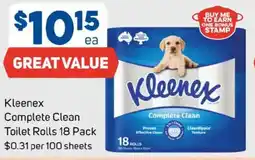 Foodland Kleenex complete clean toilet rolls offer