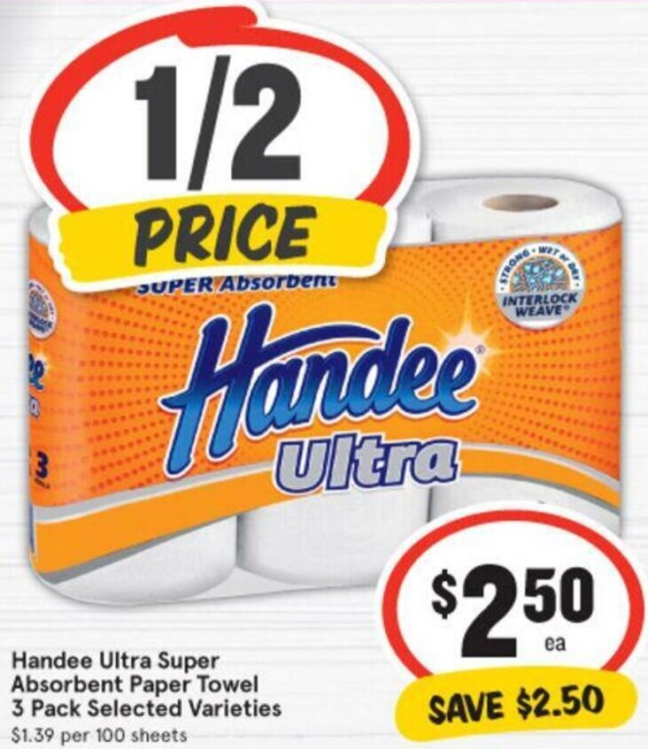 Handee Ultra Super Absorbent Paper Towel offer at IGA