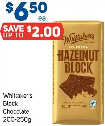 Foodland Whittaker's Block Chocolate offer
