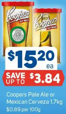 Foodland Coopers Pale Ale or Mexican Cerveza offer