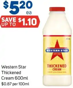 Foodland Western Star Thickened Cream offer