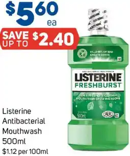 Foodland Listerine Antibacterial Mouthwash offer