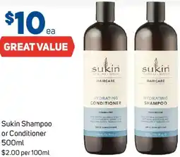 Foodland Sukin Shampoo or Conditioner offer