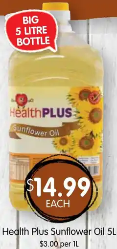 Spudshed Health Plus Sunflower Oil offer