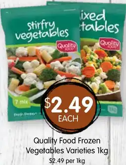 Spudshed Quality Food Frozen Vegetables Varieties offer