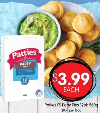 Patties FS Party Pies 12pk