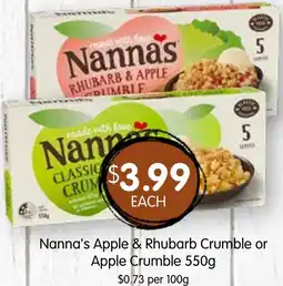 Spudshed Nanna's Apple & Rhubarb Crumble or Apple Crumble offer