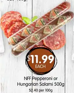 Spudshed NFF Pepperoni or Hungarian Salami offer