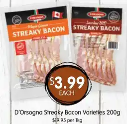 Spudshed D'Orsogna Streaky Bacon Varieties offer