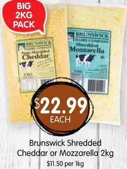 Spudshed Brunswick Shredded Cheddar or Mozzarella offer