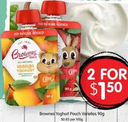 Spudshed Brownes Yoghurt Pouch Varieties offer