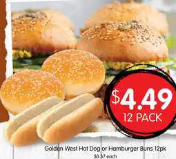 Spudshed Golden West Hot Dog or Hamburger Buns offer