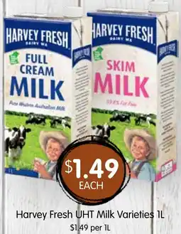 Spudshed Harvey Fresh UHT Milk Varieties offer