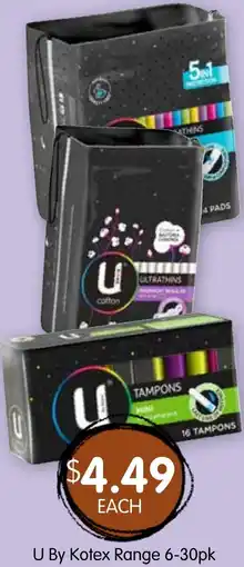 Spudshed U By Kotex Range offer