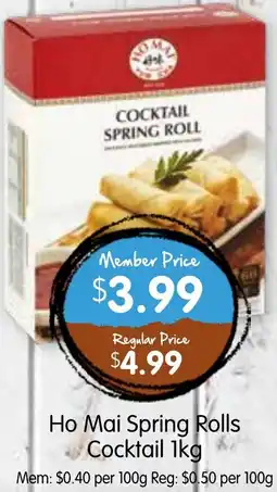 Spudshed Ho Mai Spring Rolls Cocktail offer