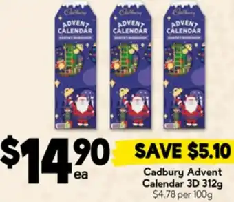 Drakes Cadbury Advent Calendar 3D offer
