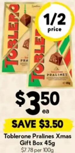 Drakes Toblerone Pralines Xmas Gift Box offer