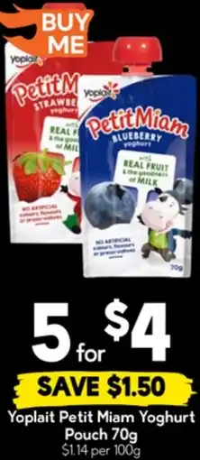 Drakes Yoplait Petit Miam Yoghurt Pouch offer