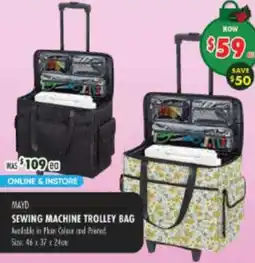 Lincraft Mayd sewing machine trolley bag offer