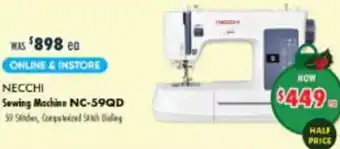Lincraft NECCHI Sewing Machine offer