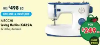 Lincraft Necchi Sewing Machine offer