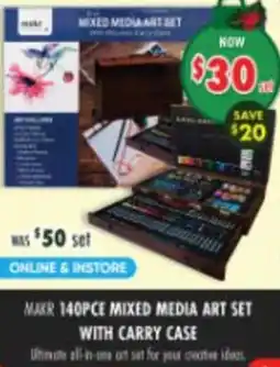 Lincraft Makr mixed media art set with carry case offer