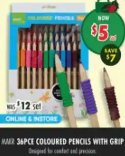 Lincraft Makr coloured pencils with grip offer