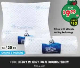 Lincraft Cool theory memory foam cooling pillow offer