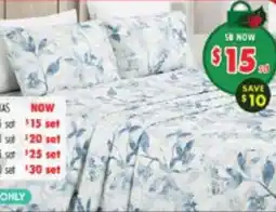 Lincraft Athena printed microfibre sheet sets offer