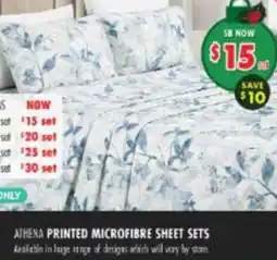 Lincraft Athena printed microfibre sheet sets offer
