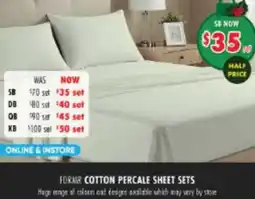 Lincraft Formr cotton percale sheet sets offer