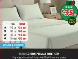 Lincraft Formr cotton percale sheet sets offer