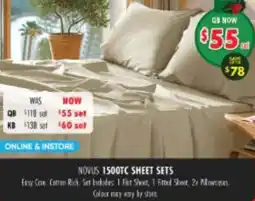 Lincraft Novus sheet sets offer