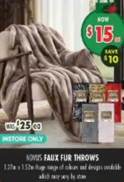 Lincraft Novus faux fur throws offer