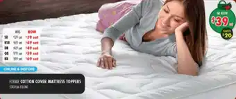 Lincraft Formr cotton cover mattress toppers offer