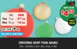 Lincraft Christmas shiny pearl bauble offer