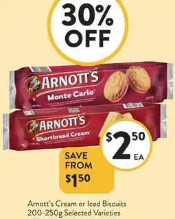 Foodworks Arnott's Cream or Iced Biscuits offer