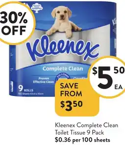 Foodworks Kleenex Complete Clean Toilet Tissue offer