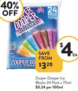 Foodworks Zooper Dooper Ice Blocks offer