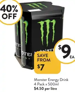 Foodworks Monster Energy Drink offer