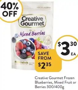 Foodworks Creative Gourmet Frozen Blueberries, Mixed Fruit or Berries offer
