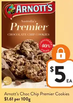Foodworks Arnott's Choc Chip Premier Cookies offer