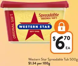 Foodworks Western Star Spreadable Tub offer