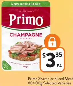 Foodworks Primo Shaved or Sliced Meat offer