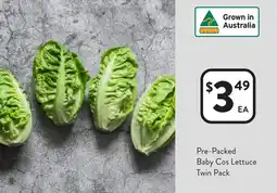 Foodworks Pre-Packed Baby Cos Lettuce Twin Pack offer