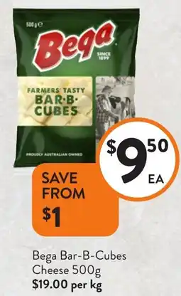 Foodworks Bega Bar-B-Cubes Cheese offer