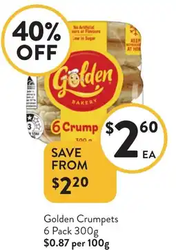Foodworks Golden Crumpets offer