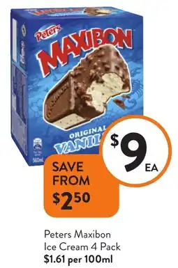 Foodworks Peters Maxibon Ice Cream offer