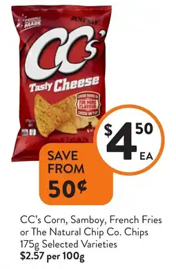 Foodworks CC's Corn, Samboy, French Fries or The Natural Chip Co. Chips Selected Varieties offer